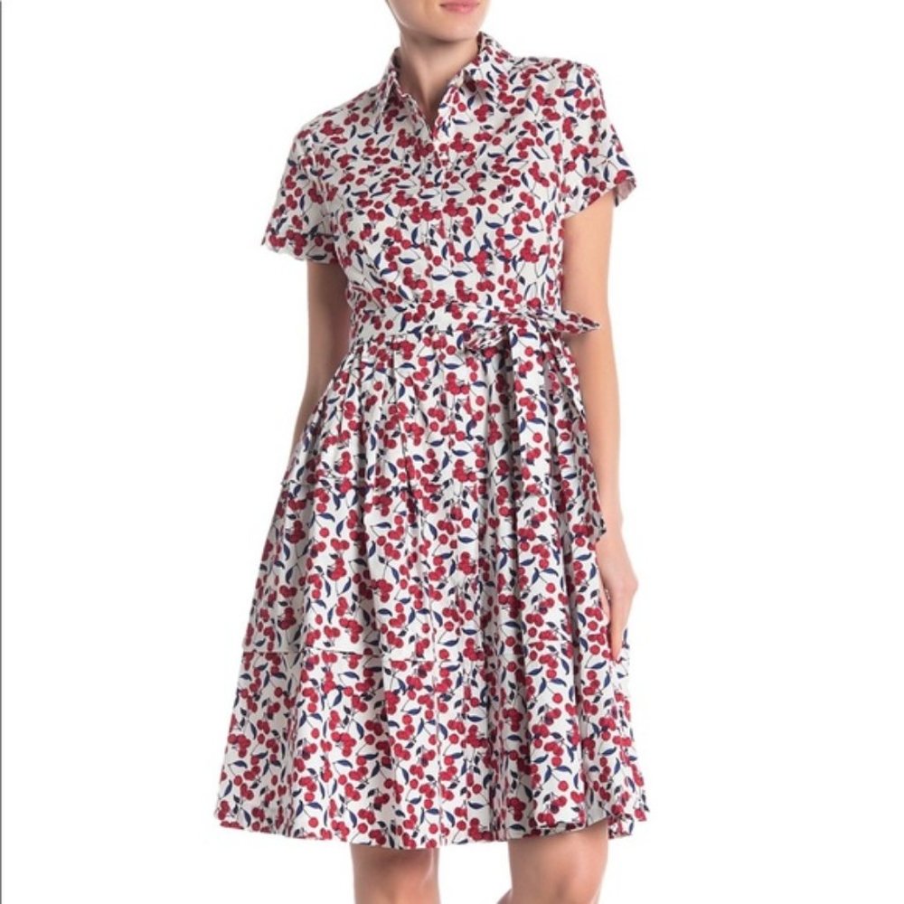 Donna Morgan sz 20W Cherry Print Dress. Like New but Missing Shash